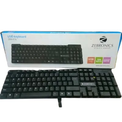 Zebronics K16 Standard Keyboard with USB Input (Black)