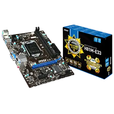 MSI H81M-E33 Socket LGA 1150 Motherboard for Desktop