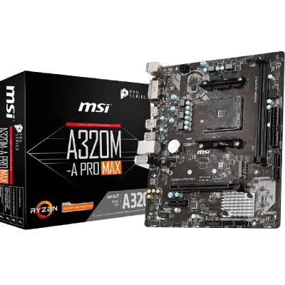 MSI A320M-A PRO AMD AM4 Socket m-ATX Motherboard for Ryzen 1st 2nd 3rd Gen A-Series Athlon X4 Desktop Processors Motherboard