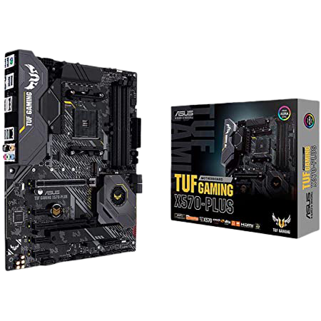 ASUS TUF Gaming X570-PLUS (AMD AM4 Ryzen 5000/4000/3000/2000/G) ATX Gaming Motherboard with PCIe 4.0 Dual M.2 14 Dr. MOS Power Stages HDMI DP SATA 6Gb/s USB 3.2 Gen 2 and Aura Sync RGB Lighting